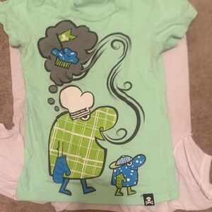 Johnny. Cupcake  Mint Green Graphic T-Shirt